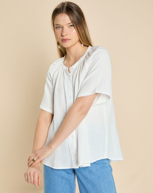 Weiße Mullbluse Emelia aus Baumwolle