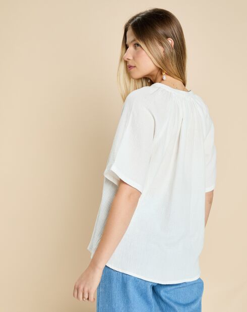 Weiße Mullbluse Emelia aus Baumwolle