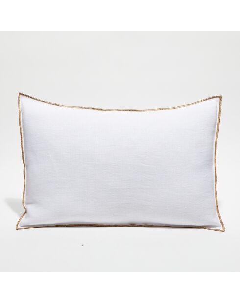 Housse de coussin en lin lavé blanche - 40x60 cm