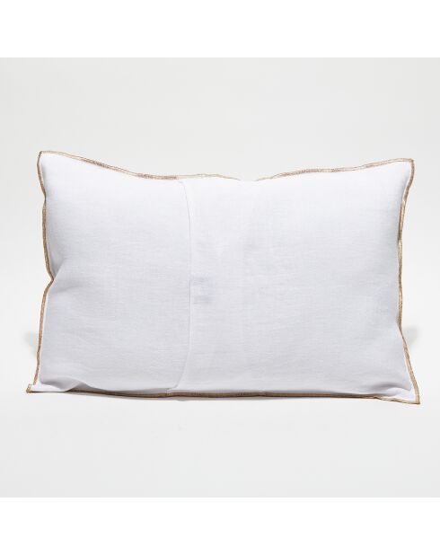 Housse de coussin en lin lavé blanche - 40x60 cm