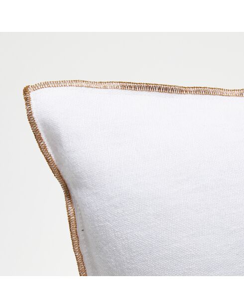Housse de coussin en lin lavé blanche - 40x60 cm