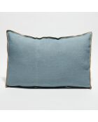 Housse de coussin en lin lavé bleu stone - 40x60 cm