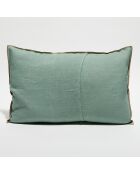 Housse de coussin en lin lavé jade - 40x60 cm