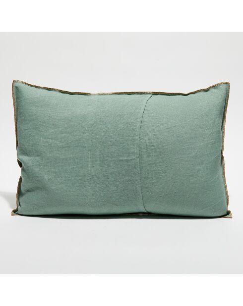 Housse de coussin en lin lavé jade - 40x60 cm