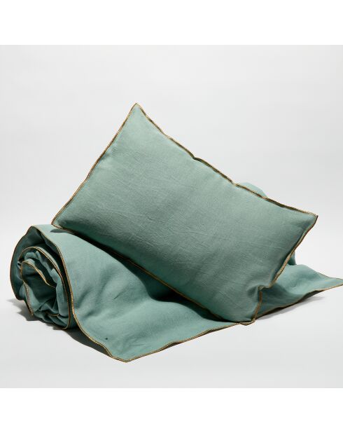 Housse de coussin en lin lavé jade - 40x60 cm