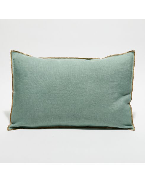 Housse de coussin en lin lavé jade - 40x60 cm