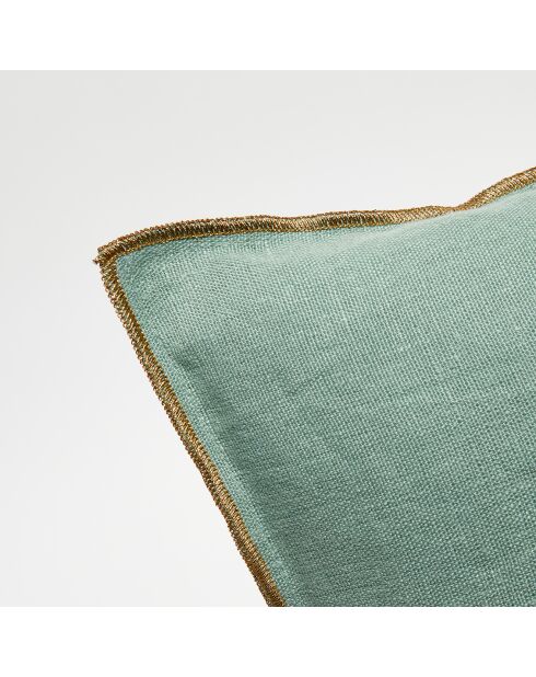 Housse de coussin en lin lavé jade - 40x60 cm