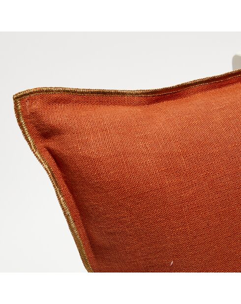 Housse de coussin en lin lavé tomette - 40x60 cm