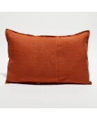 Housse de coussin en lin lavé tomette - 40x60 cm