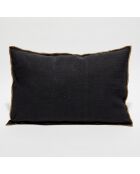 Housse de coussin en lin lavé noire - 40x60 cm