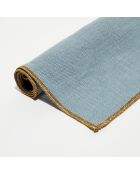 6 manteles individuales de lino lavado azul piedra - 35x45 cm