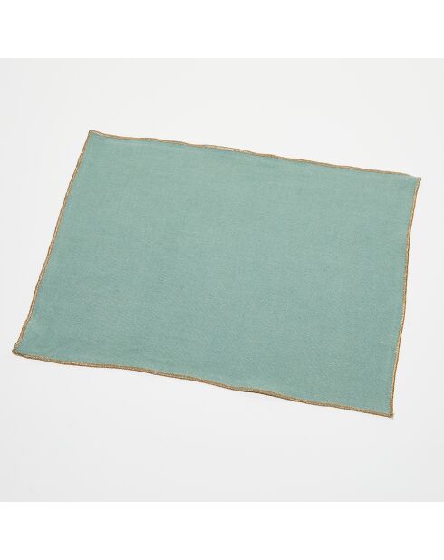 6 Tischsets aus gewaschenem Jadeleinen, 35 x 45 cm