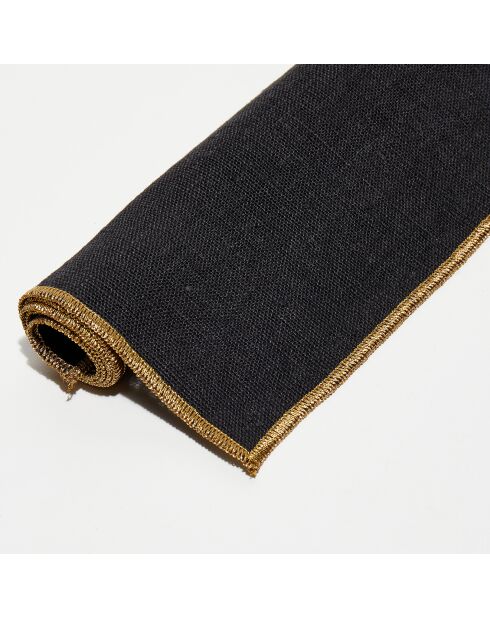 6 Tischsets aus schwarz gewaschenem Leinen - 35x45 cm