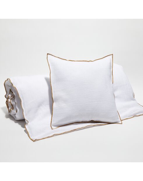 Housse de coussin en lin lavé blanche - 45x45 cm