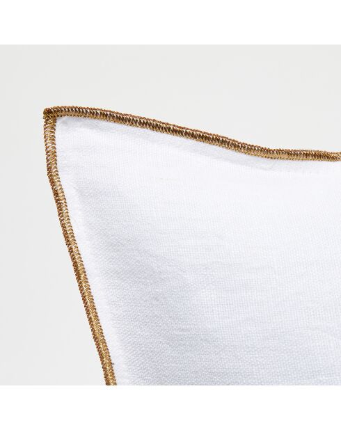 Housse de coussin en lin lavé blanche - 45x45 cm