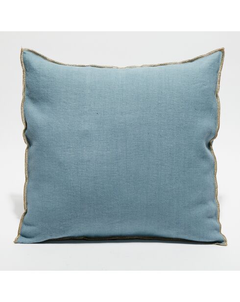 Housse de coussin en lin lavé bleu stone - 45x45 cm