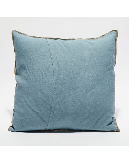 Housse de coussin en lin lavé bleu stone - 45x45 cm