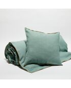 Housse de coussin en lin lavé jade - 45x45 cm