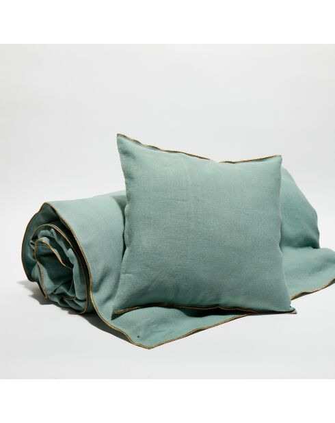 Housse de coussin en lin lavé jade - 45x45 cm