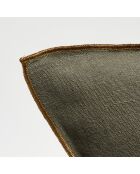 Housse de coussin en lin lavé kaki - 45x45 cm