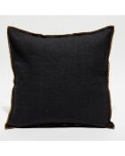 Housse de coussin en lin lavé noire - 45x45 cm
