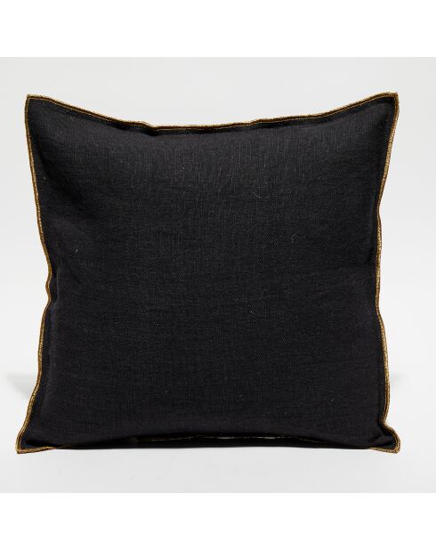 Housse de coussin en lin lavé noire - 45x45 cm