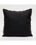 Housse de coussin en lin lavé noire - 45x45 cm