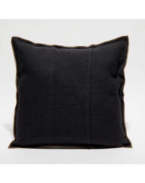 Housse de coussin en lin lavé noire - 45x45 cm