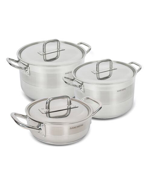 Batterie de cuisine induction  grise - 6 pièces