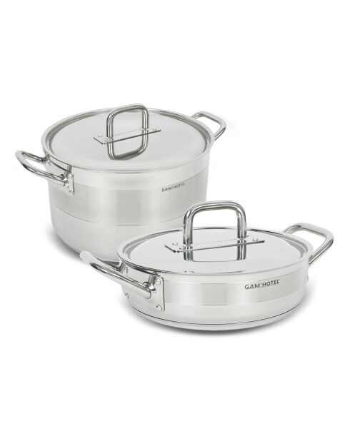 Batterie de cuisine induction grise - 4 pièces