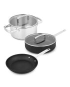 Signature zwarte pannenset met antiaanbaklaag - 5 stuks