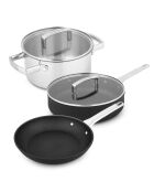 Signature zwarte pannenset met antiaanbaklaag - 5 stuks