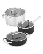 Batterie de cuisine antiadhésive Signature noire - 6 pièces