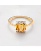 Bague Ayline Diamants 0.09 ct & Citrines 0.59 ct or jaune