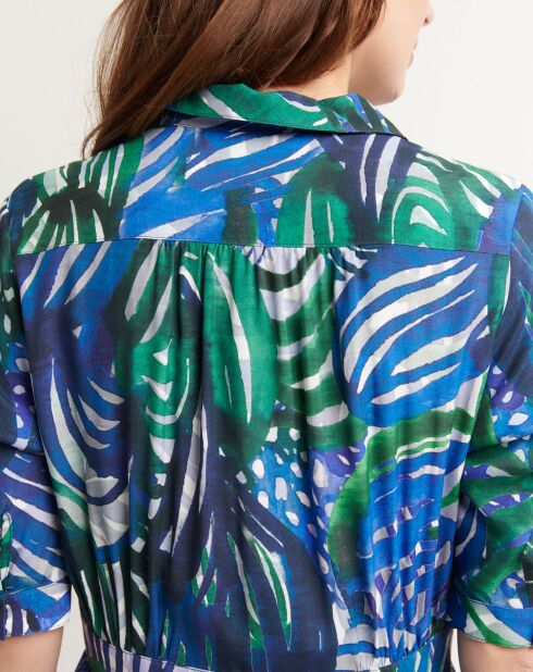 Ridil Aqua groen/blauwe hemdjurk