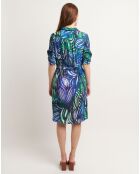 Ridil Aqua groen/blauwe hemdjurk