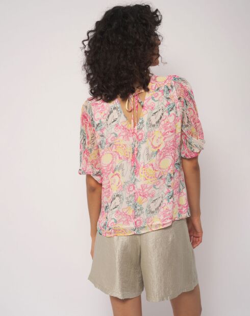 Blusa rosa bordada Tiage