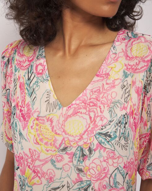 Blusa rosa bordada Tiage
