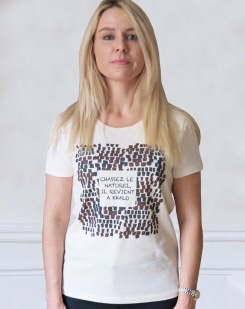 Tirol Brol Khalo ecru T-shirt van 100% biologisch katoen
