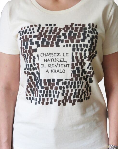 Tirol Brol Khalo ecru T-shirt van 100% biologisch katoen