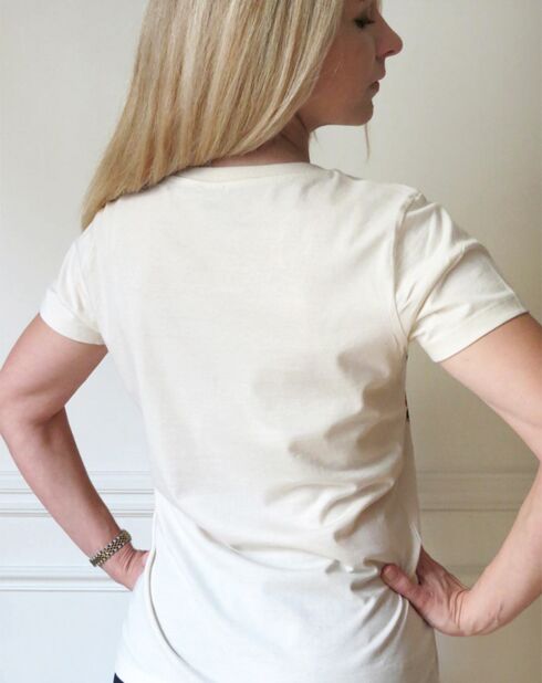 Tirol Brol Soulages ecru T-shirt van 100% biologisch katoen