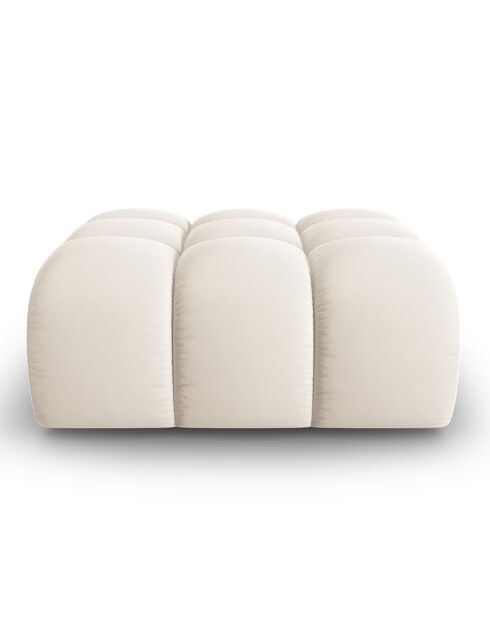 Pouf Piki in velluto beige chiaro - 90x87x40 cm