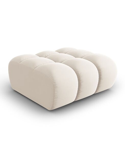 Pouf Piki in velluto beige chiaro - 90x87x40 cm