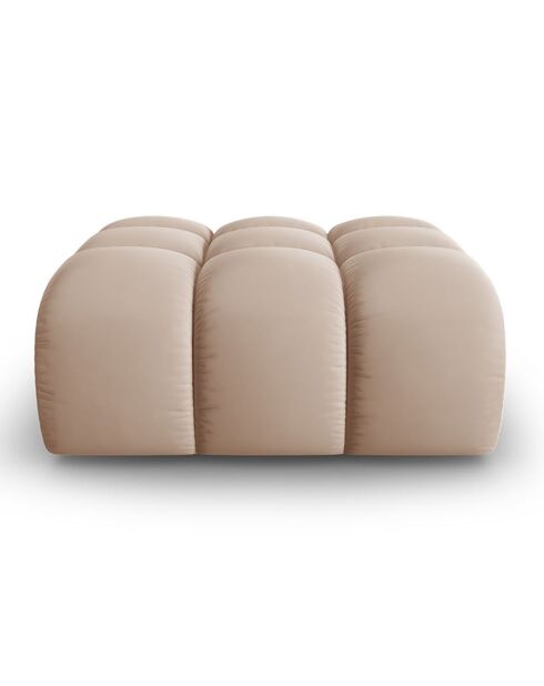 Pouf Piki in velluto beige - 90x87x40 cm