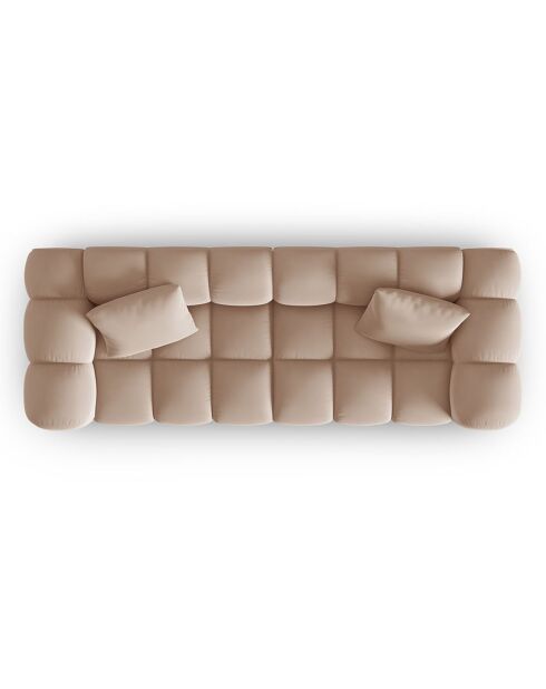 Canapé Modulaire Velours Piki 3 Places beige - 228x87x70 cm