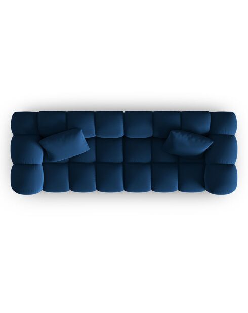 Canapé Modulaire Velours Piki 3 Places bleu roi - 228x87x70 cm