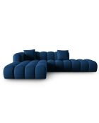 Canapé d'angle gauche Modulaire Velours Piki 5 Places bleu roi - 294x175x70 cm