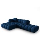 Canapé d'angle gauche Modulaire Velours Piki 5 Places bleu roi - 294x175x70 cm