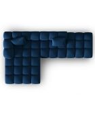 Canapé d'angle gauche Modulaire Velours Piki 5 Places bleu roi - 294x175x70 cm