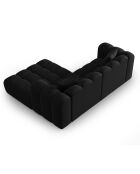 Canapé d'angle droit Modulaire Velours Piki 3 Places noir - 242x190x70 cm